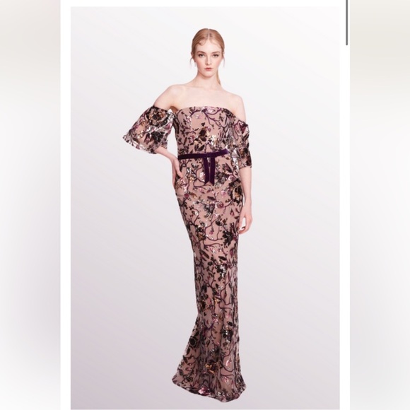 MARCHESA NOTTE***Stunning Floral Off-Shoulder Dress Gown***US 2,8***$995 - Picture 2 of 3